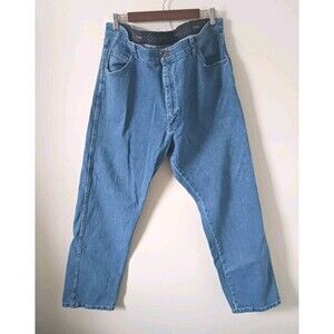 Wrangler Premium Quality Mens Blue Denim Jeans High Rise Regular Fit 40x32